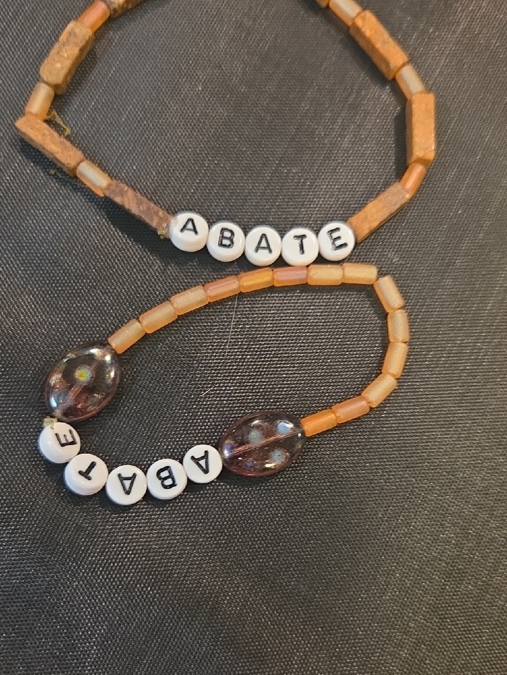 Abaete Earth-Tone Beaded Bracelet Set with Letter Beads Set Man And Women